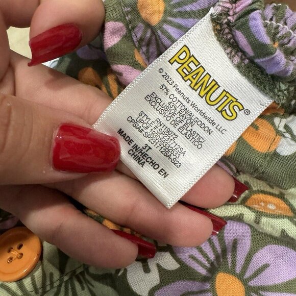 Kids Peanuts Floral 2 Piece Set Multicolor Size 3T - Picture 5 of 9